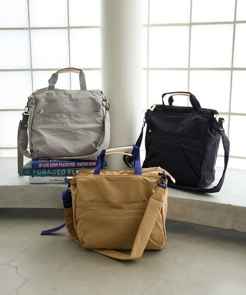 EARTH MADE（アースメイド）の「【WEB限定】【EARTH MADE】10ポケット 2WAYトートバッグ（トートバッグ・レディース・ブラック/ライトベージュ/ライトグレー/キャメル・フリー）」の5枚目の写真