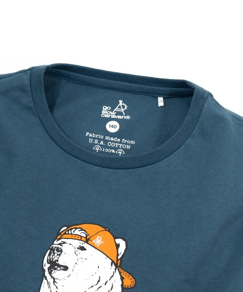 go slow caravan(ゴースローキャラバン)の「KIDS USA/C 餃子クマ TEE(Tシャツ/カットソー・キッズ・ホワイト/ブルー・120cm/100cm/140cm)」の3枚目の写真