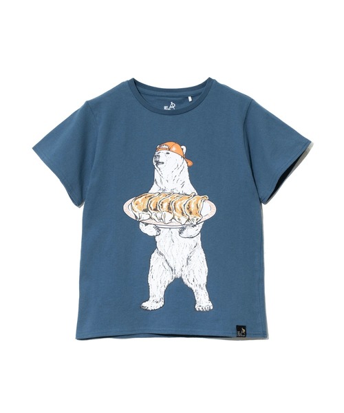 go slow caravan(ゴースローキャラバン)の「KIDS USA/C 餃子クマ TEE(Tシャツ/カットソー・キッズ・ホワイト/ブルー・120cm/100cm/140cm)」の8枚目の写真
