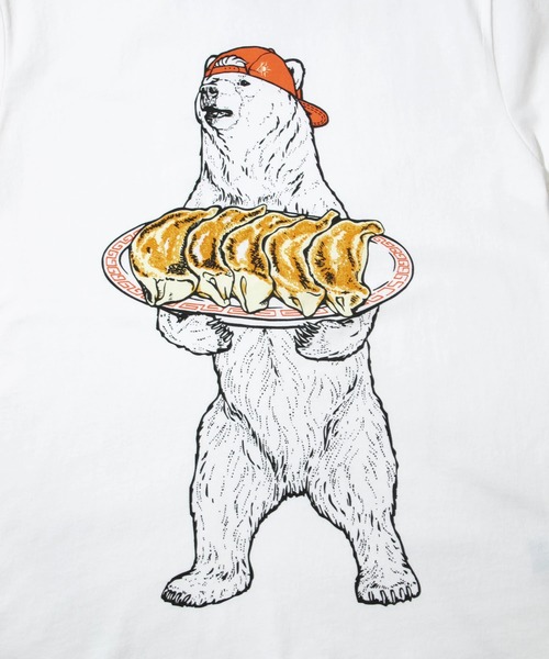 go slow caravan(ゴースローキャラバン)の「KIDS USA/C 餃子クマ TEE(Tシャツ/カットソー・キッズ・ホワイト/ブルー・120cm/100cm/140cm)」の11枚目の写真
