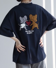 【Tom & Jerry/トム & ジェリー】サガラ刺繍ハーフスリーブTシャツ