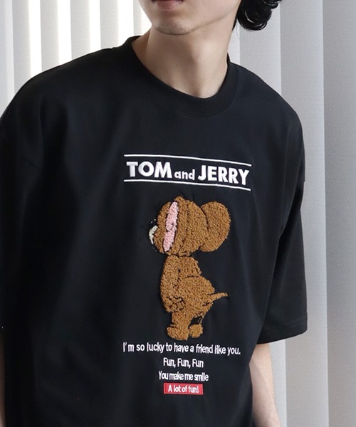 セール】【Tom & Jerry/トム & ジェリー】サガラ刺繍ハーフスリーブT