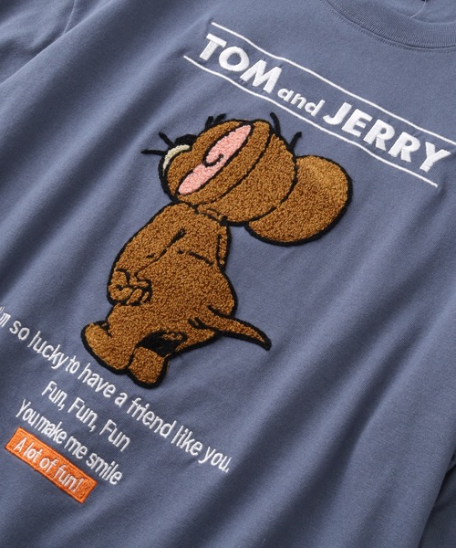 Tom＆Jerry（トムアンドジェリー）の「【Tom & Jerry/トム & ジェリー】サガラ刺繍ハーフスリーブTシャツ（Tシャツ/カットソー・メンズ・ネイビー/ブラック/ブルーグレー/オートミール・LL/L/M）」の9枚目の写真