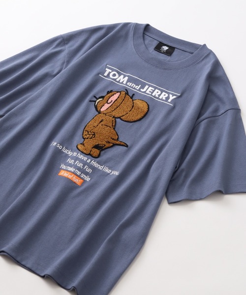 Tom＆Jerry（トムアンドジェリー）の「【Tom & Jerry/トム & ジェリー】サガラ刺繍ハーフスリーブTシャツ（Tシャツ/カットソー・メンズ・ネイビー/ブラック/ブルーグレー/オートミール・LL/L/M）」の8枚目の写真