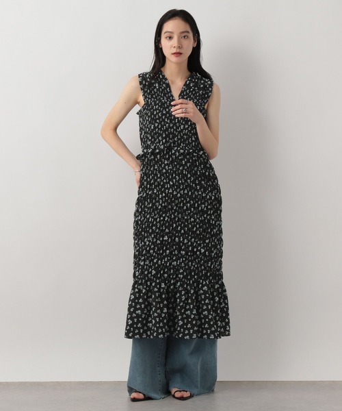 LOWRYS FARM(ローリーズファーム)の「シャーリングIラインワンピース 292365(ワンピース・レディース・ブラック系その他/アイボリー/ブラック・FREE)」の6枚目の写真