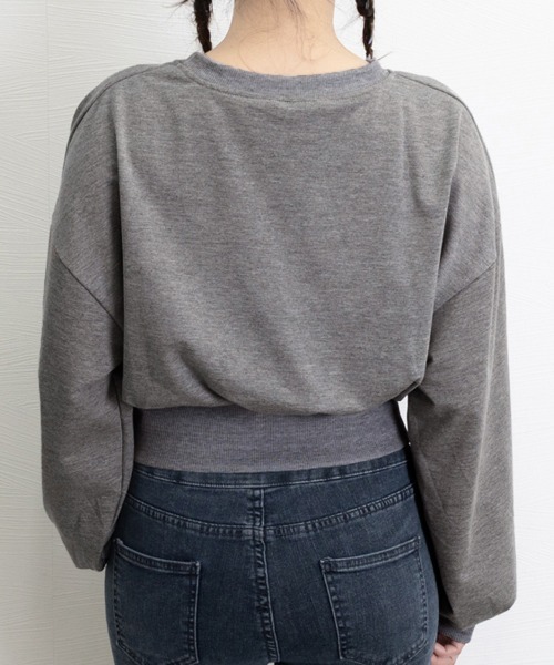 Miniministore(ミニミニストア)の「スウェット風トップス薄手トレーナー着やせ(スウェット・レディース・ダークグレー/ライトグレー・FREE)」の9枚目の写真