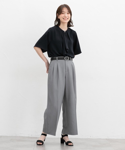 Honeys(ハニーズ)の「5分袖ボウタイブラウス(シャツ/ブラウス・レディース・ネイビー系/イエロー系その他/ネイビー/ホワイト系その他/ピンク/ホワイト/ベージュ系その他・3L/L/LL/M/S)」の12枚目の写真