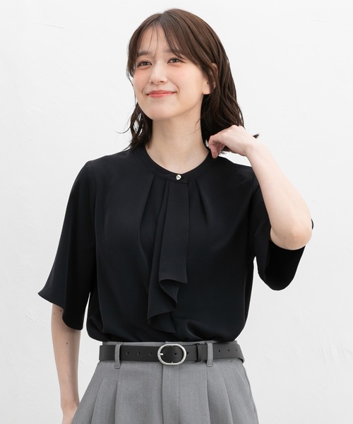 Honeys(ハニーズ)の「5分袖ボウタイブラウス(シャツ/ブラウス・レディース・ネイビー系/イエロー系その他/ネイビー/ホワイト系その他/ピンク/ホワイト/ベージュ系その他・3L/L/LL/M/S)」の13枚目の写真