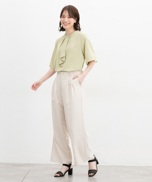 Honeys(ハニーズ)の「5分袖ボウタイブラウス(シャツ/ブラウス・レディース・ネイビー系/イエロー系その他/ネイビー/ホワイト系その他/ピンク/ホワイト/ベージュ系その他・3L/L/LL/M/S)」の18枚目の写真