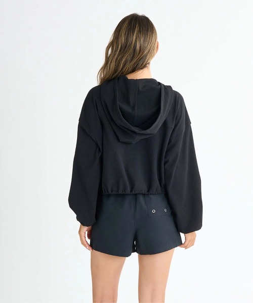 SEASIDE BLUE /ロキシーワッフルジップアップラッシュフーディー
