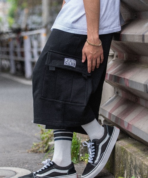 PRO CLUB (プロクラブ)の「PRO CLUB プロクラブ FLEECE CARGO SHORTS フリースカーゴショーツ スウェットパンツ(スウェットパンツ・メンズ・ブラック/グレー/チャコール/ネイビー・S/M/L/XL)」の5枚目の写真