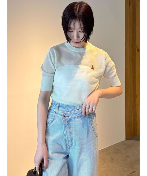 POLO BCS(ポロ ビーシーエス)の「【POLO BCSコラボ】シアーベアニットプルオーバー(Tシャツ/カットソー・レディース・ネイビー/アイボリー/ライトグリーン/ピンク・FREE)」の5枚目の写真