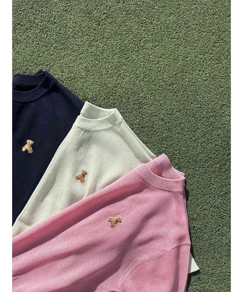 POLO BCS(ポロ ビーシーエス)の「【POLO BCSコラボ】シアーベアニットプルオーバー(Tシャツ/カットソー・レディース・ネイビー/アイボリー/ライトグリーン/ピンク・FREE)」の6枚目の写真