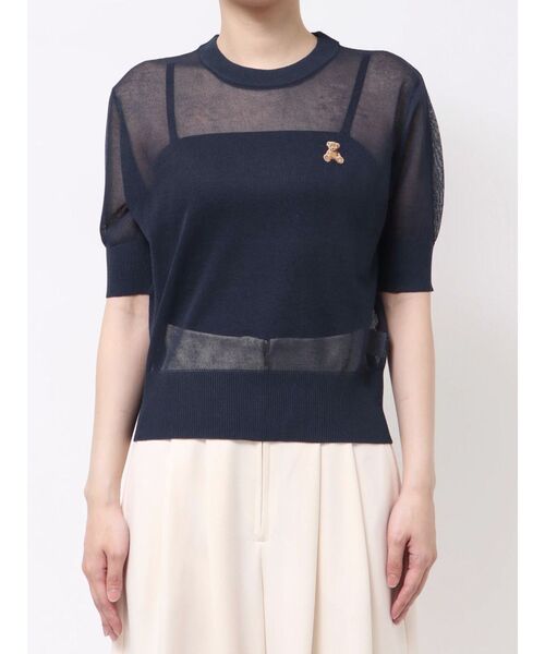 POLO BCS(ポロ ビーシーエス)の「【POLO BCSコラボ】シアーベアニットプルオーバー(Tシャツ/カットソー・レディース・ネイビー/アイボリー/ライトグリーン/ピンク・FREE)」の15枚目の写真
