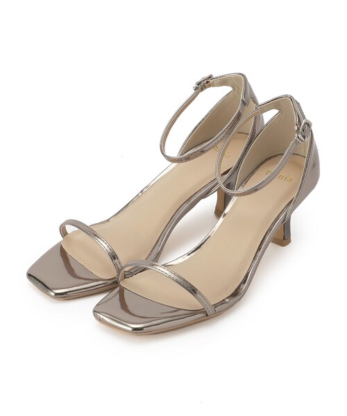 couture brooch(クチュールブローチ)の「メタリックヒールサンダル(サンダル・レディース・ブラック/シルバー/シルバー系その他・35/45)」の3枚目の写真