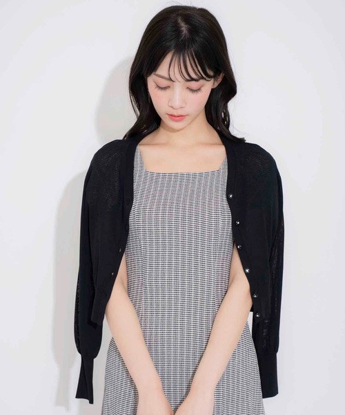 NOELA（ノエラ）の「ベーシックニットカーデ（カーディガン/ボレロ・レディース・イエロー/ネイビー/ピンク/ブラック/オフホワイト・フリー）」の11枚目の写真