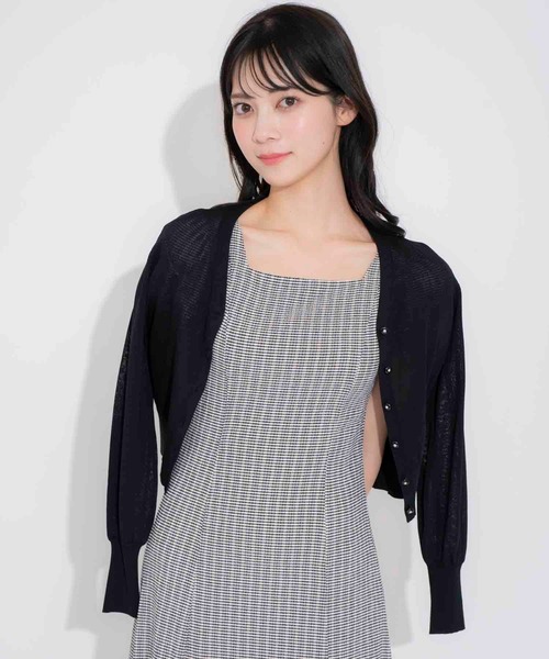 NOELA（ノエラ）の「ベーシックニットカーデ（カーディガン/ボレロ・レディース・イエロー/ネイビー/ピンク/ブラック/オフホワイト・フリー）」の14枚目の写真