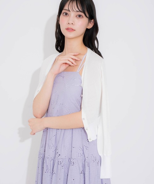 NOELA（ノエラ）の「ベーシックニットカーデ（カーディガン/ボレロ・レディース・イエロー/ネイビー/ピンク/ブラック/オフホワイト・フリー）」の18枚目の写真