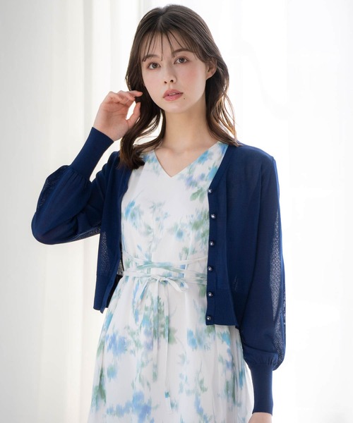 NOELA（ノエラ）の「ベーシックニットカーデ（カーディガン/ボレロ・レディース・イエロー/ネイビー/ピンク/ブラック/オフホワイト・フリー）」の20枚目の写真