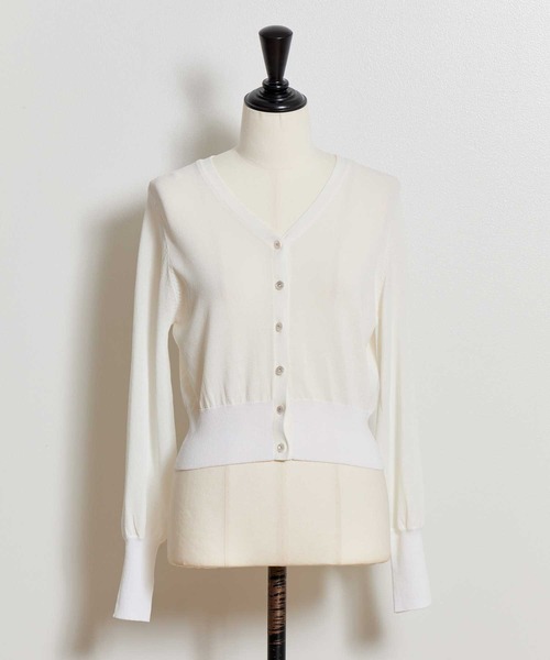 NOELA（ノエラ）の「ベーシックニットカーデ（カーディガン/ボレロ・レディース・イエロー/ネイビー/ピンク/ブラック/オフホワイト・フリー）」の8枚目の写真