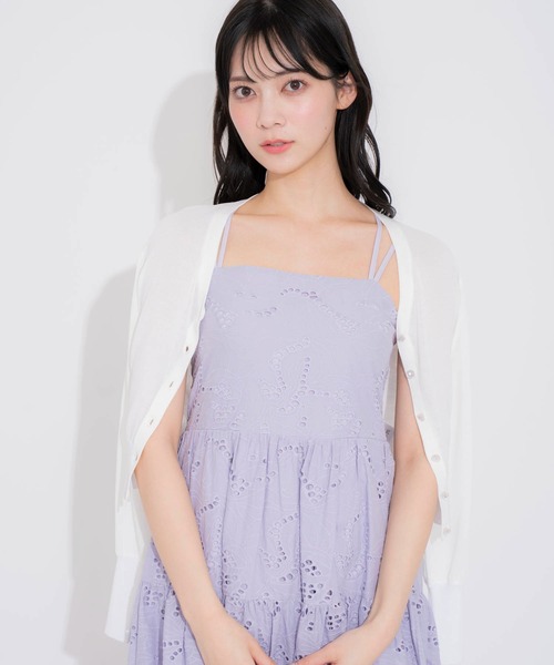 NOELA（ノエラ）の「ベーシックニットカーデ（カーディガン/ボレロ・レディース・イエロー/ネイビー/ピンク/ブラック/オフホワイト・フリー）」の7枚目の写真