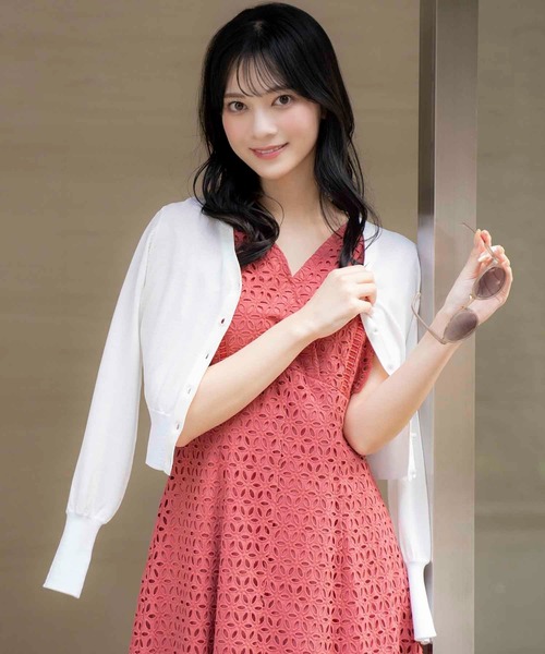 NOELA（ノエラ）の「ベーシックニットカーデ（カーディガン/ボレロ・レディース・イエロー/ネイビー/ピンク/ブラック/オフホワイト・フリー）」の6枚目の写真