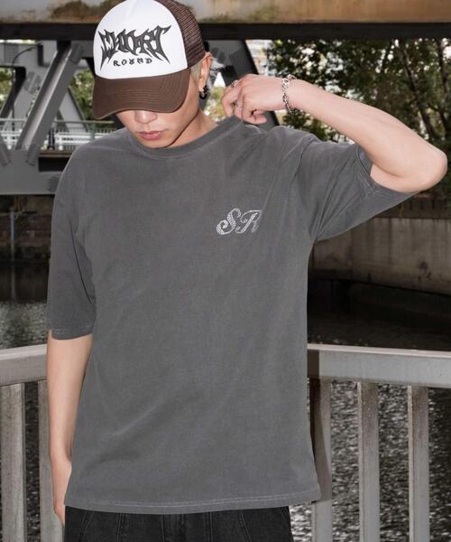 SHORT ROUND(ショートラウンド)の「SHORT ROUND/ピグメントラメプリントT(Tシャツ/カットソー・メンズ・スミクロ・MEDIUM/LARGE)」の4枚目の写真