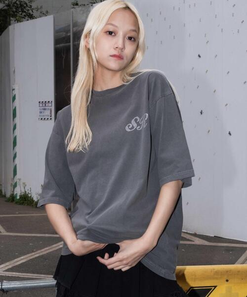 SHORT ROUND(ショートラウンド)の「SHORT ROUND/ピグメントラメプリントT(Tシャツ/カットソー・メンズ・スミクロ・MEDIUM/LARGE)」の9枚目の写真