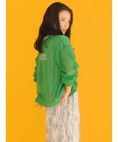 Samansa Mos2 blue（サマンサモスモスブルー）の「前後2wayシアーニットカーディガン（カーディガン/ボレロ・レディース・グレー/シルバーグレー/グリーン・F）」の14枚目の写真