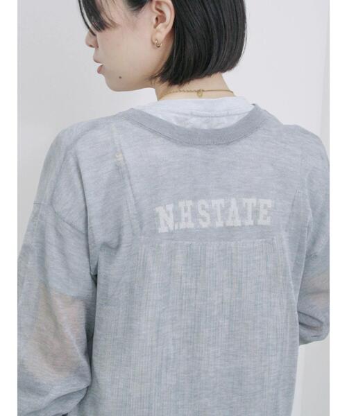 Samansa Mos2 blue（サマンサモスモスブルー）の「前後2wayシアーニットカーディガン（カーディガン/ボレロ・レディース・グレー/シルバーグレー/グリーン・F）」の18枚目の写真