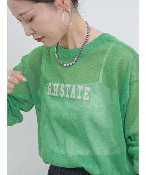 Samansa Mos2 blue（サマンサモスモスブルー）の「前後2wayシアーニットカーディガン（カーディガン/ボレロ・レディース・グレー/シルバーグレー/グリーン・F）」の5枚目の写真