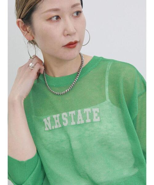 Samansa Mos2 blue（サマンサモスモスブルー）の「前後2wayシアーニットカーディガン（カーディガン/ボレロ・レディース・グレー/シルバーグレー/グリーン・F）」の7枚目の写真