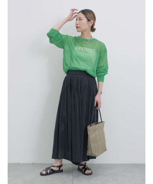 Samansa Mos2 blue（サマンサモスモスブルー）の「前後2wayシアーニットカーディガン（カーディガン/ボレロ・レディース・グレー/シルバーグレー/グリーン・F）」の10枚目の写真