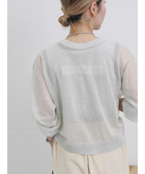 Samansa Mos2 blue（サマンサモスモスブルー）の「前後2wayシアーニットカーディガン（カーディガン/ボレロ・レディース・グレー/シルバーグレー/グリーン・F）」の12枚目の写真