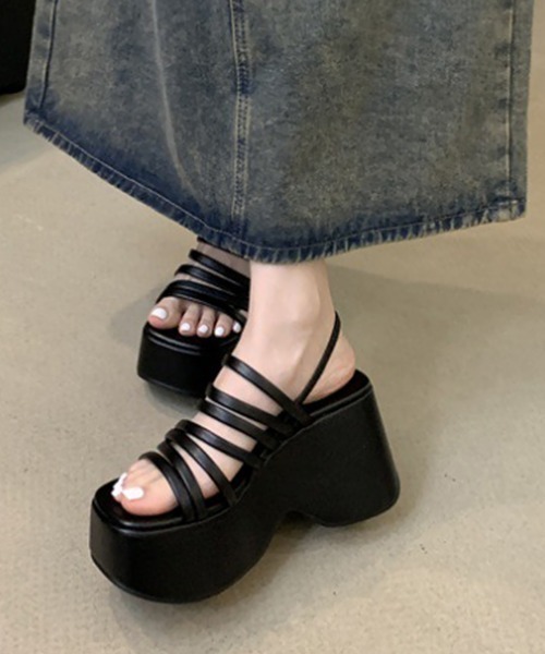 Miniministore(ミニミニストア)の「厚底サンダル ストラップサンダル 美脚夏(サンダル・レディース・シルバー/アイボリー/ブラック・24.0cm/23.0cm/23.5cm/22.5cm/25.0cm/24.5cm)」の14枚目の写真