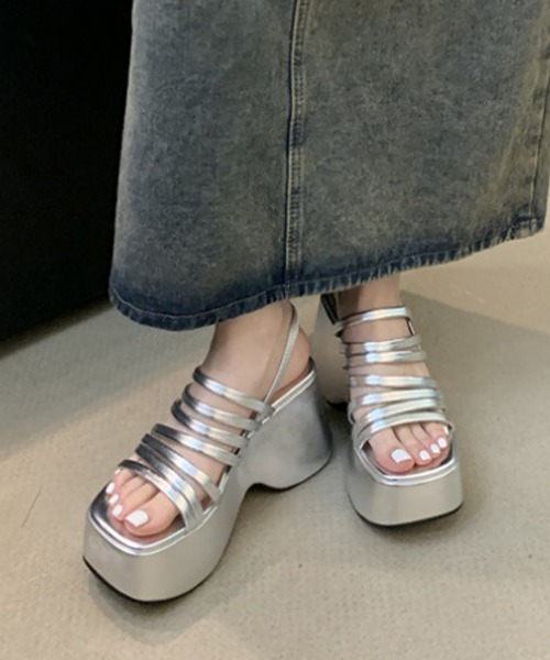Miniministore(ミニミニストア)の「厚底サンダル ストラップサンダル 美脚夏(サンダル・レディース・シルバー/アイボリー/ブラック・24.0cm/23.0cm/23.5cm/22.5cm/25.0cm/24.5cm)」の19枚目の写真