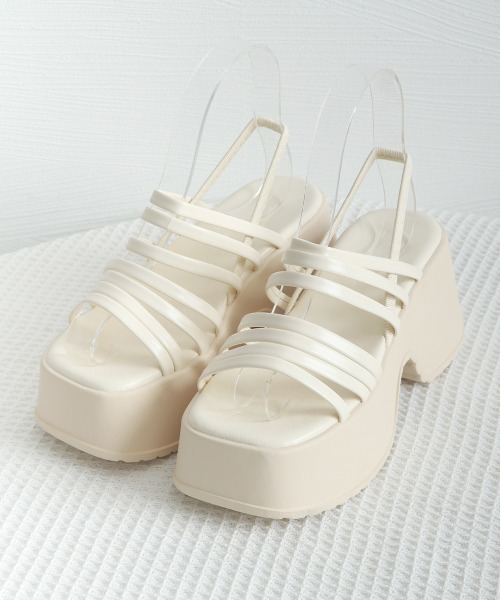 Miniministore(ミニミニストア)の「厚底サンダル ストラップサンダル 美脚夏(サンダル・レディース・シルバー/アイボリー/ブラック・24.0cm/23.0cm/23.5cm/22.5cm/25.0cm/24.5cm)」の12枚目の写真