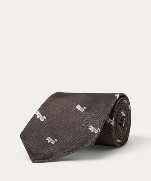 ハンドメイド エアプレーンモチーフ シルク ネクタイ（ネクタイ