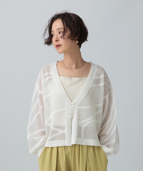 LEPSIM（レプシィム）の「12ゲージニュアンス柄カーディガン　329498（カーディガン/ボレロ・レディース・ブラック/オフホワイト/ブルー・FREE）」の10枚目の写真