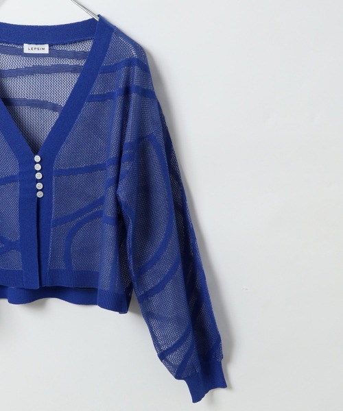 LEPSIM（レプシィム）の「12ゲージニュアンス柄カーディガン　329498（カーディガン/ボレロ・レディース・ブラック/オフホワイト/ブルー・FREE）」の18枚目の写真
