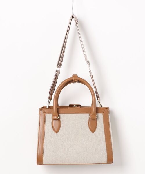 SNIDEL（スナイデル）の「キャンバスロゴバッグ（ショルダーバッグ・レディース・ブラック/ライトベージュ/キャメル・FREE）」の4枚目の写真