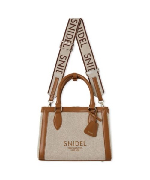 すぐ届く【SNIDEL】キャンバスロゴ ショルダーバッグ ロゴ刺繍 SNIDEL（スナイデル）の「キャンバスロゴバッグ（ショルダー
