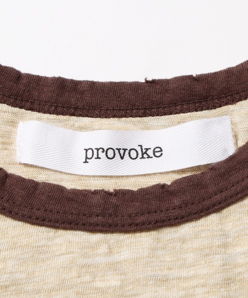 PROVOKE (プロヴォーク)の「PROVOKE/プロヴォーク ラグランノースリーブTシャツ(Tシャツ/カットソー・レディース・グレー/ブラウン・FREE)」の4枚目の写真
