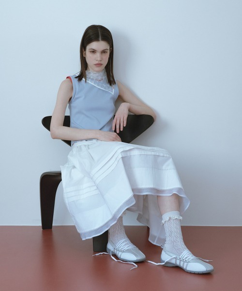 clor(クロル)の「COTTON FLARE SKIRT(スカート・レディース・ブルー/ホワイト/ネイビー・M/S)」の8枚目の写真