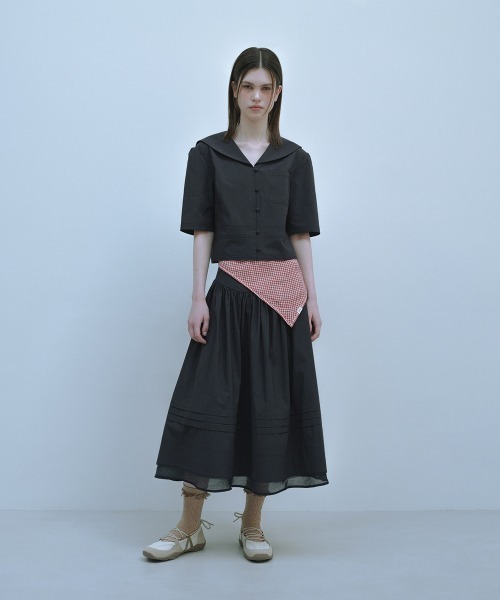 clor(クロル)の「COTTON FLARE SKIRT(スカート・レディース・ブルー/ホワイト/ネイビー・M/S)」の17枚目の写真