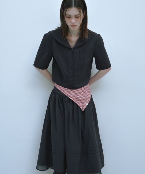 clor(クロル)の「COTTON FLARE SKIRT(スカート・レディース・ブルー/ホワイト/ネイビー・M/S)」の16枚目の写真