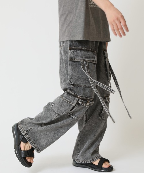 パンツ　6500円 ワイドデニムテクノパンツ 10.5ozデニム（デニムパンツ