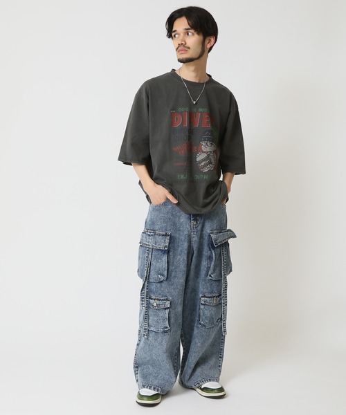 デニムパンツ　ピアッチェーレ　デニム　パンツ A'GEM/9 × .kom 『A'gem/エージェム』 セパレートデニムパンツ A