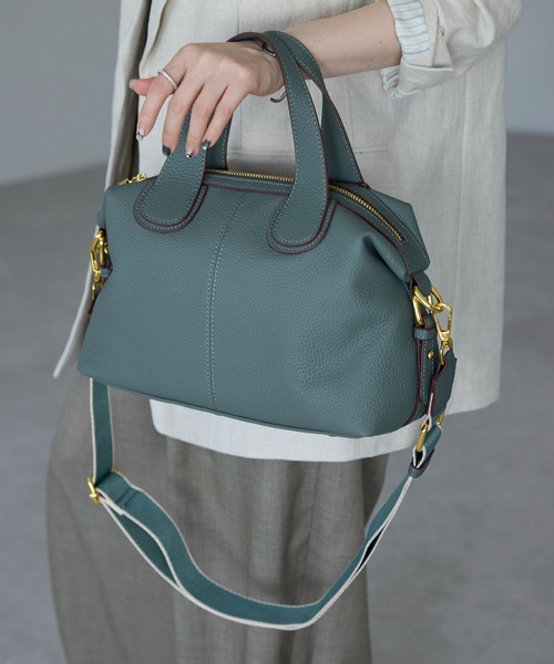 セール】C9【本革】TOGOレザーミニボストンバッグ（トートバッグ