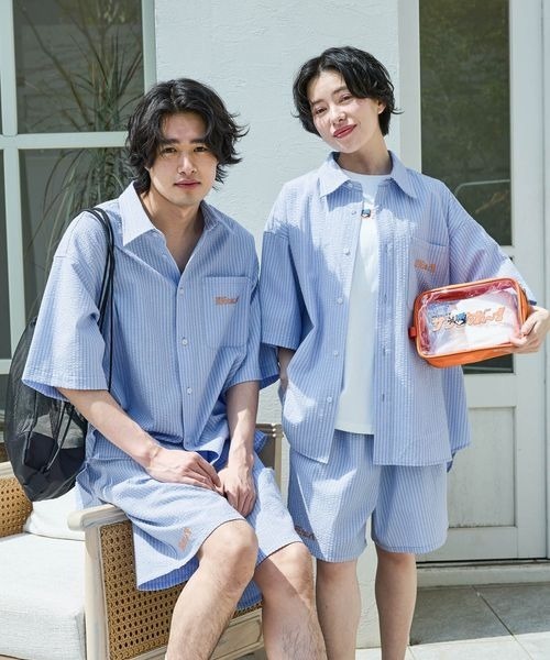 PAGEBOY（ページボーイ）の「【サウナボーイ×LIMMY CAT】ストライプサマーシャツ《UNISEX》（シャツ/ブラウス・レディース・サックスブルー・MEDIUM/LARGE）」の3枚目の写真